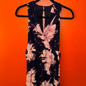 Blue Pink and White Floral Maxi Dress